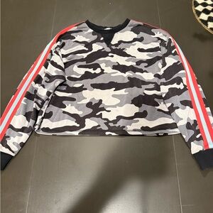 Camouflage Kids Shirt with Red Stripes
